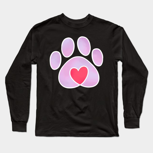 Pet Love Pink Long Sleeve T-Shirt by Saramation